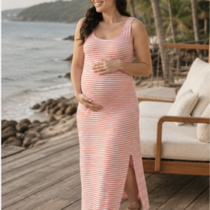 VESTIDO BASICO SISA - STRIPE ROSA