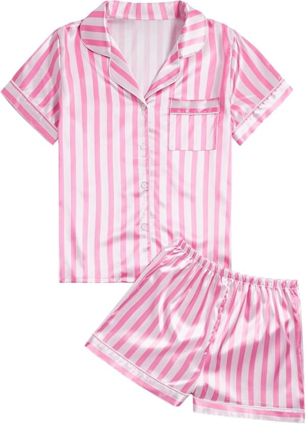 PIJAMA DE LACTANCIA BOTONES - RAYAS ROSA - Imagen 2