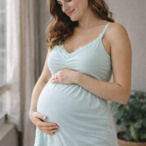 TOP DE LACTANCIA COTTON - CELESTE